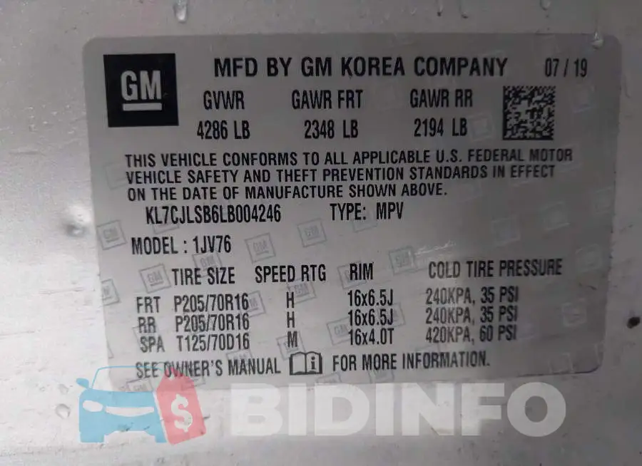 KL7CJLSB6LB004246 Photo# 9