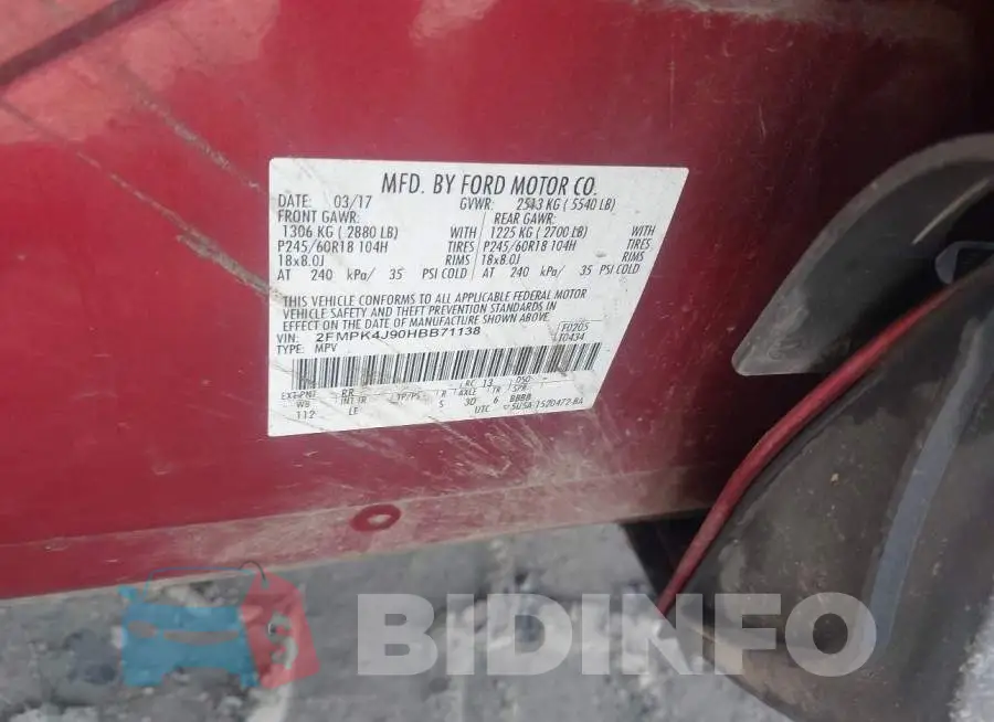 2FMPK4J90HBB71138 Photo# 9