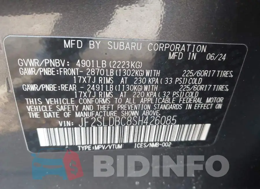JF2SLDBC8SH426085 Photo# 9
