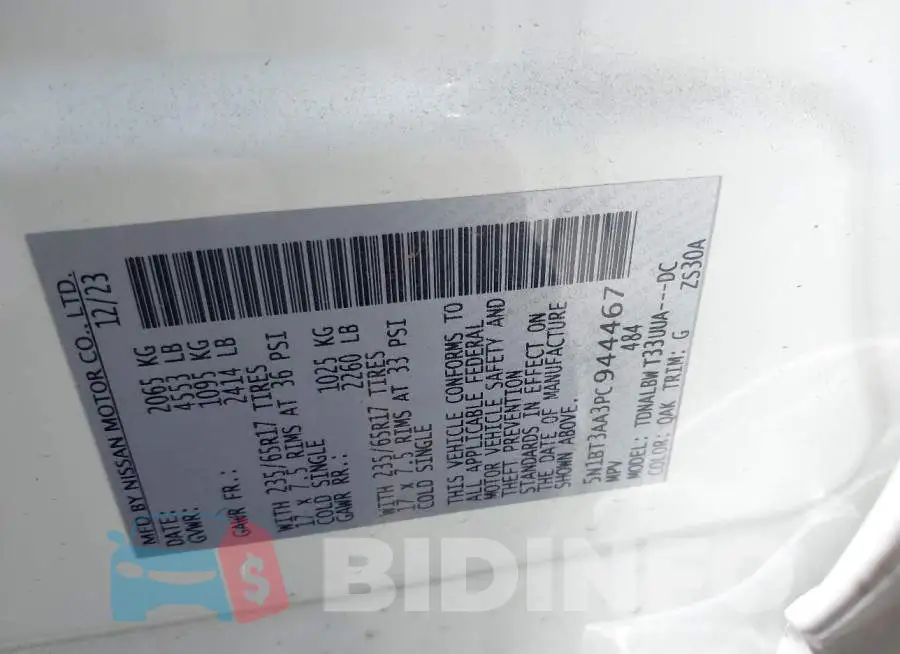 5N1BT3AA3PC944467 Photo# 9