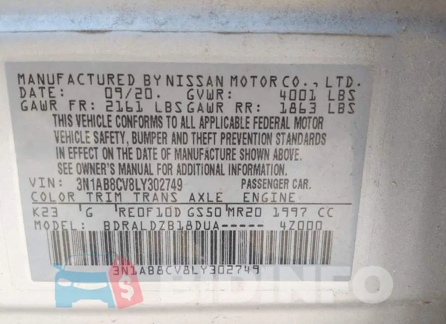 3N1AB8CV8LY302749 Photo# 9