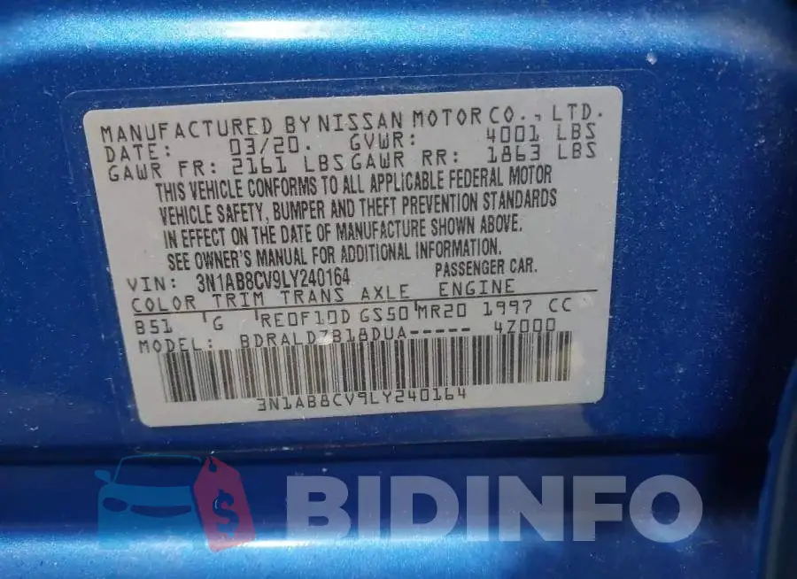 3N1AB8CV9LY240164 Photo# 9