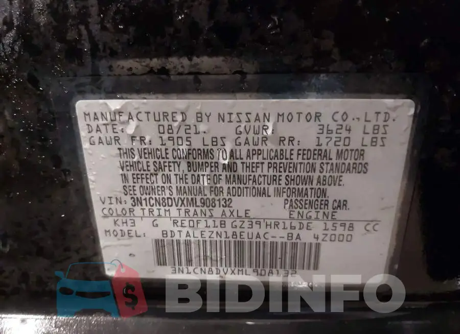 3N1CN8DVXML908132 Photo# 9