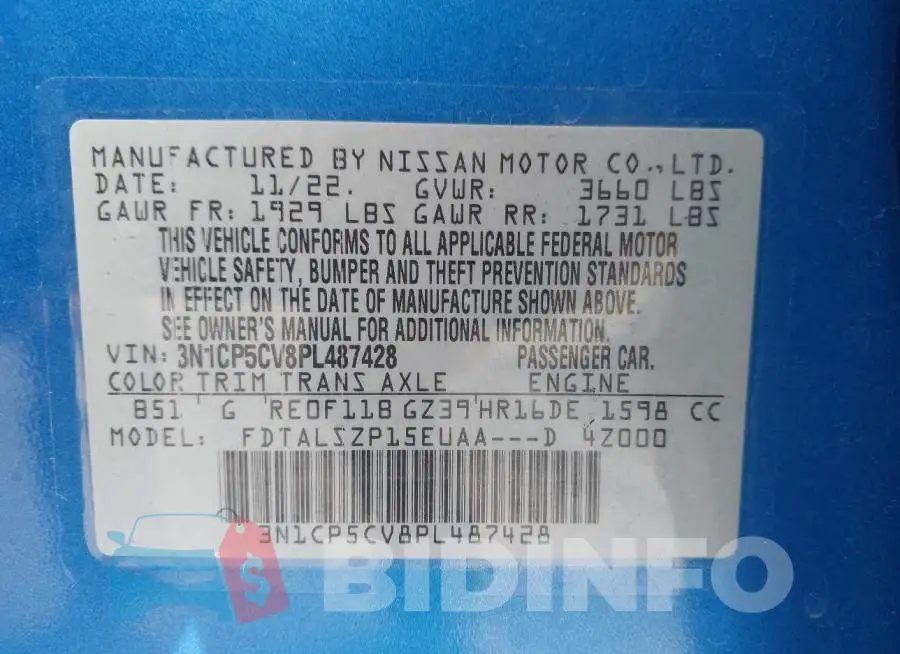 3N1CP5CV8PL487428 Photo# 9