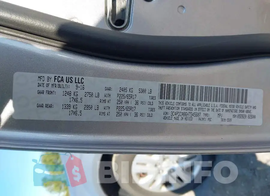 3C4PDCAB6HT545607 Photo# 9