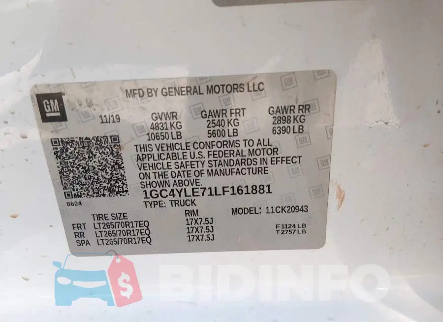1GC4YLE71LF161881 Photo# 8