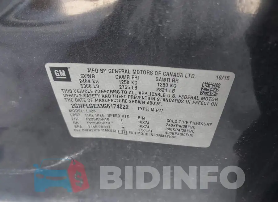 2GNFLGE33G6174022 Photo# 9