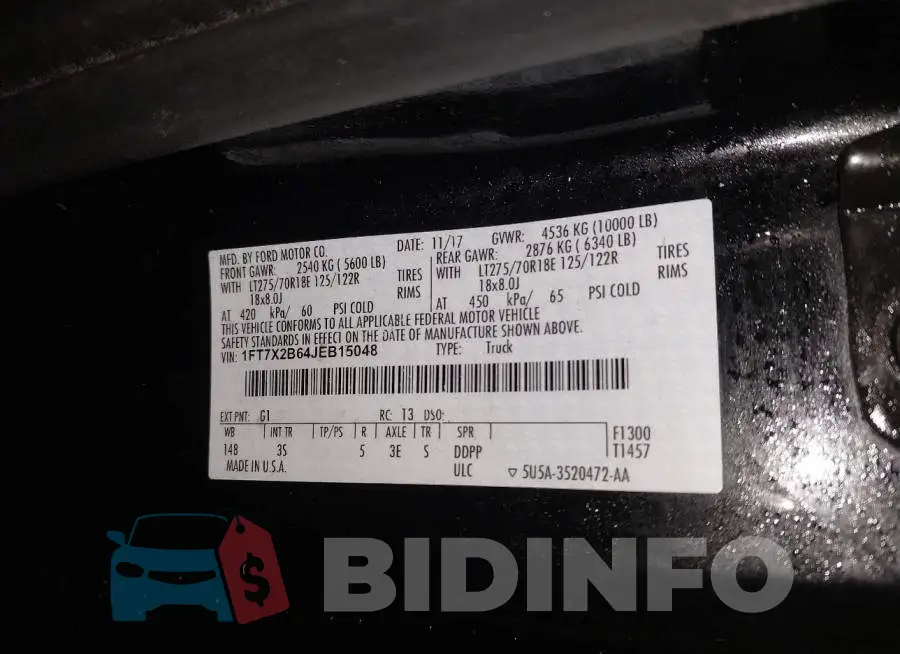 1FT7X2B64JEB15048 Photo# 9