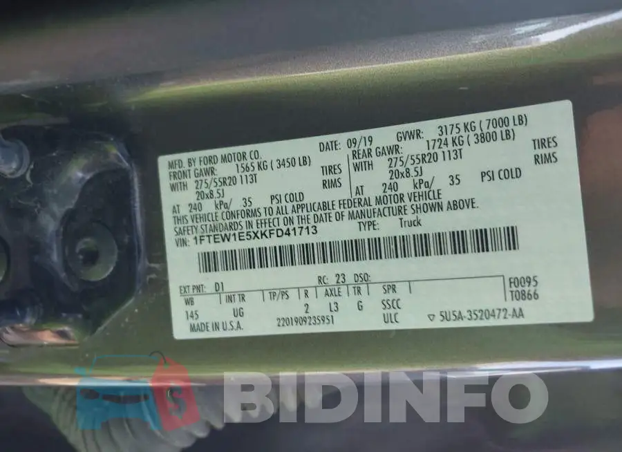 1FTEW1E5XKFD41713 Photo# 9