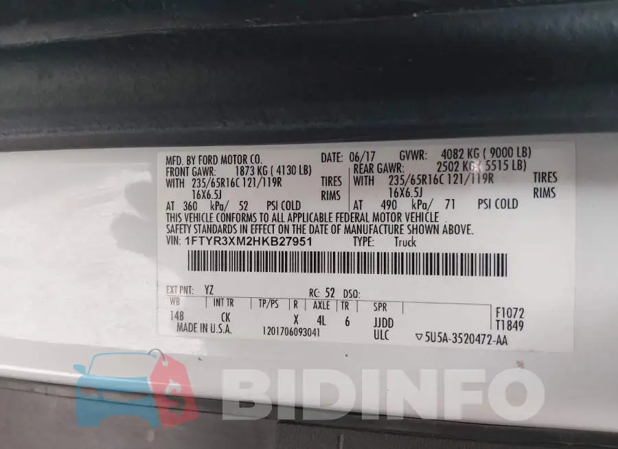 1FTYR3XM2HKB27951 Photo# 9