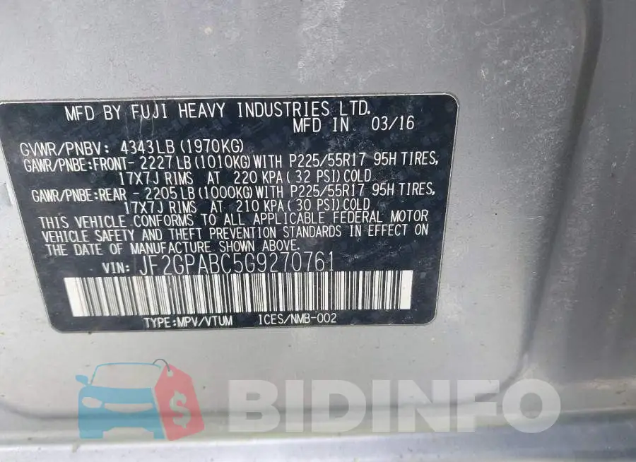 JF2GPABC5G9270761 Photo# 9