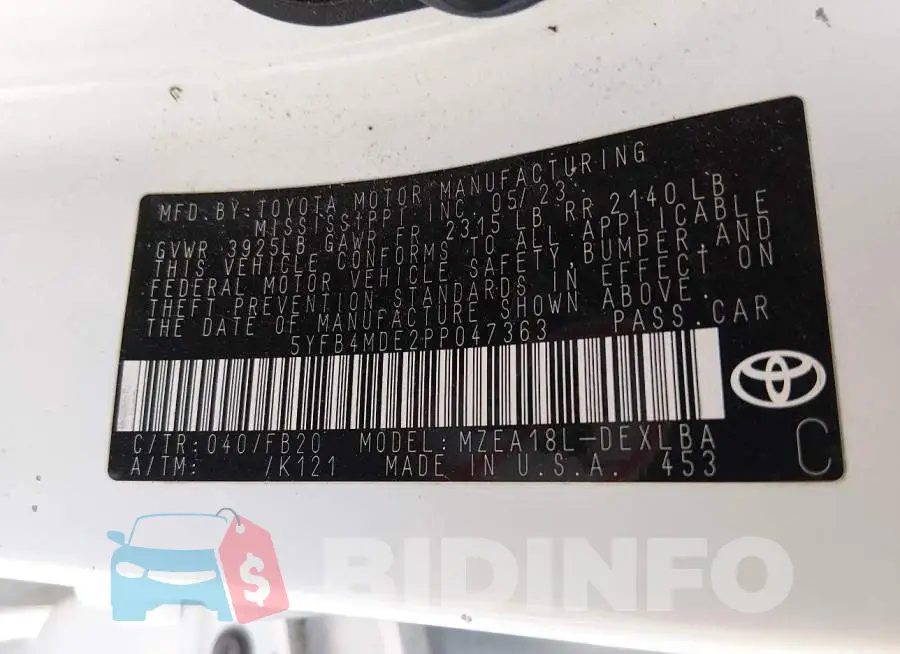5YFB4MDE2PP047363 Photo# 9