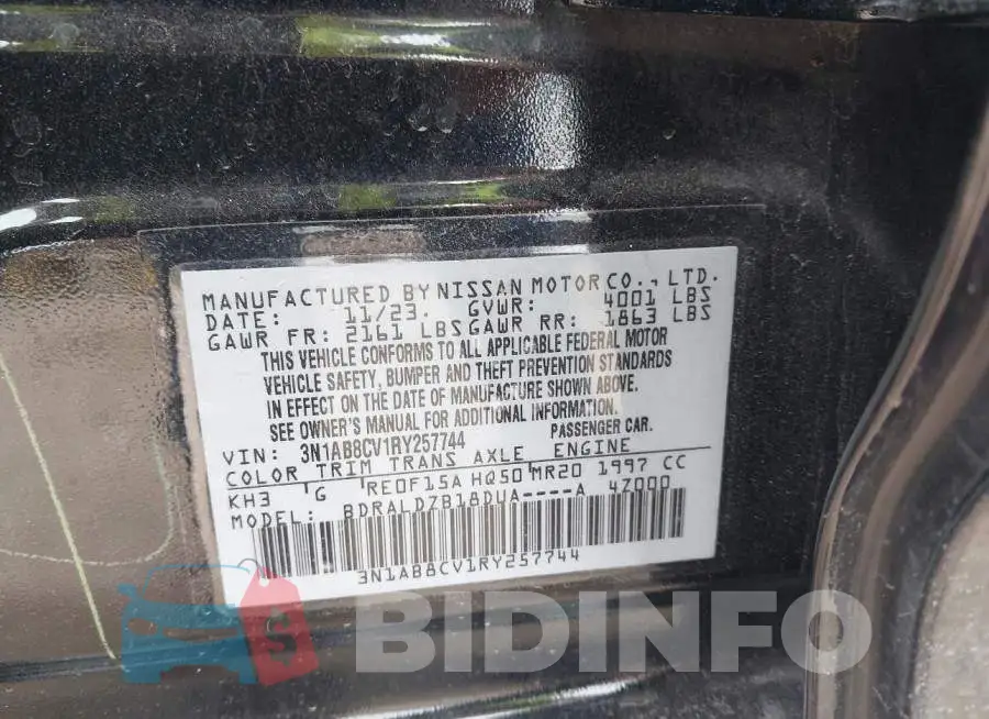 3N1AB8CV1RY257744 Photo# 9