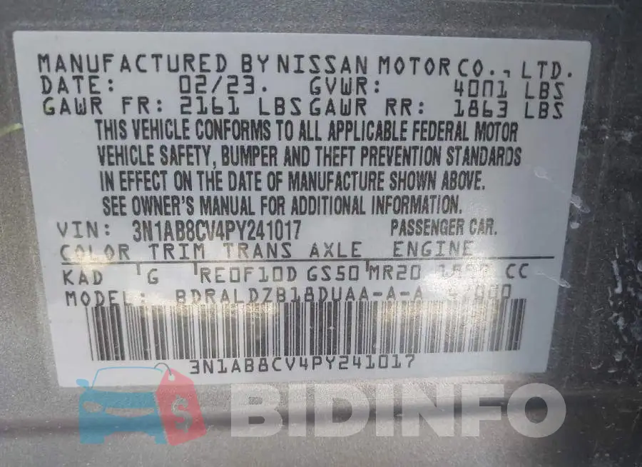 3N1AB8CV4PY241017 Photo# 9