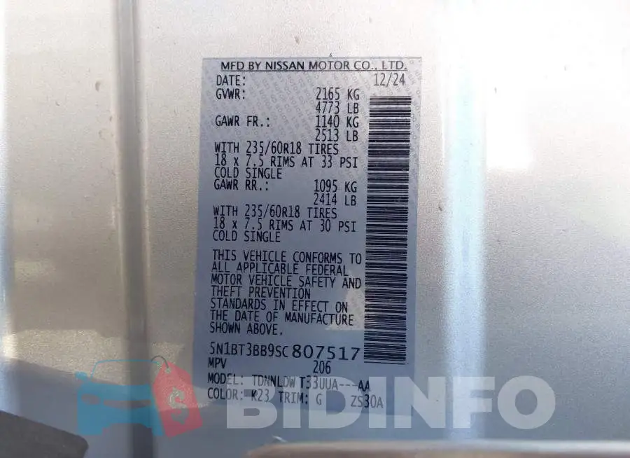5N1BT3BB9SC807517 Photo# 9