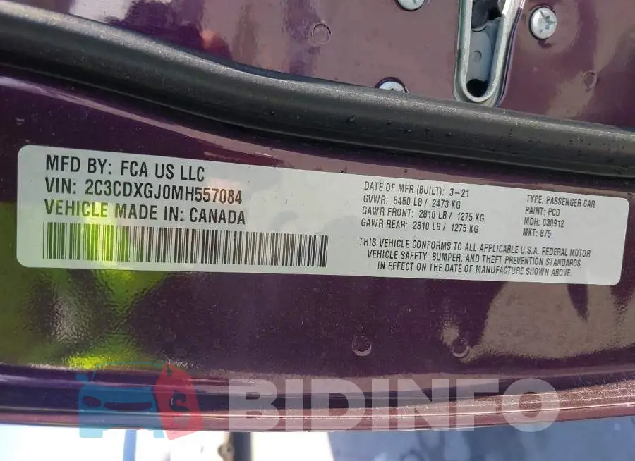 2C3CDXGJ0MH557084 Photo# 9