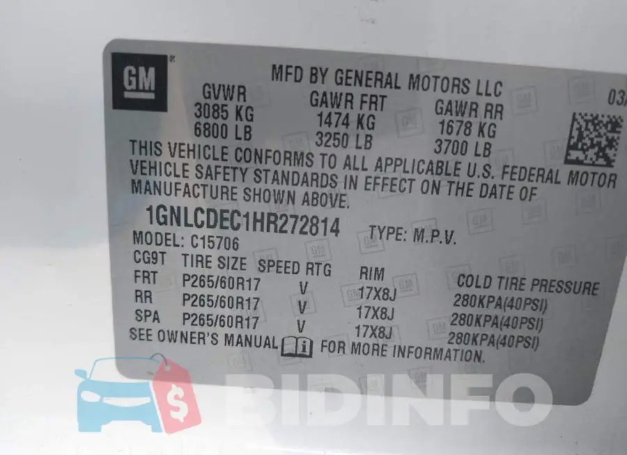 1GNLCDEC1HR272814 Photo# 9