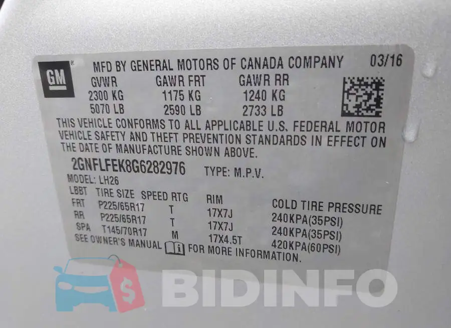 2GNFLFEK8G6282976 Photo# 9