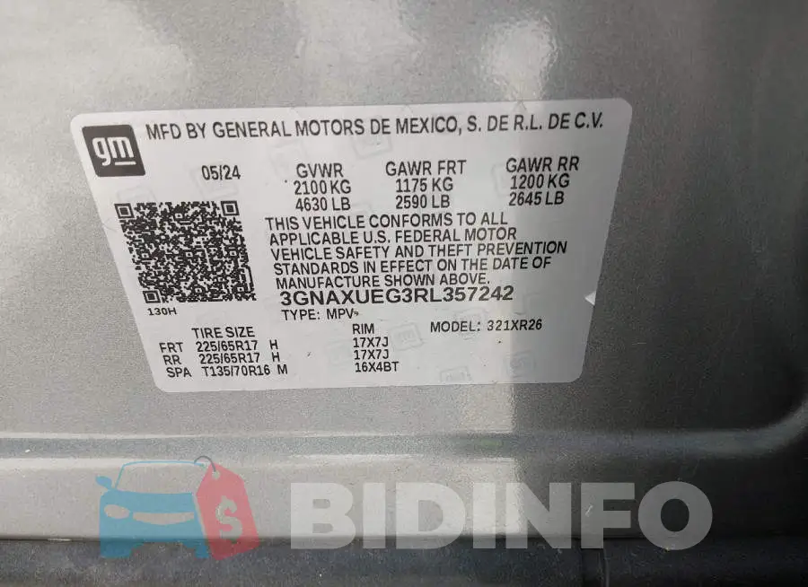 3GNAXUEG3RL357242 Photo# 9