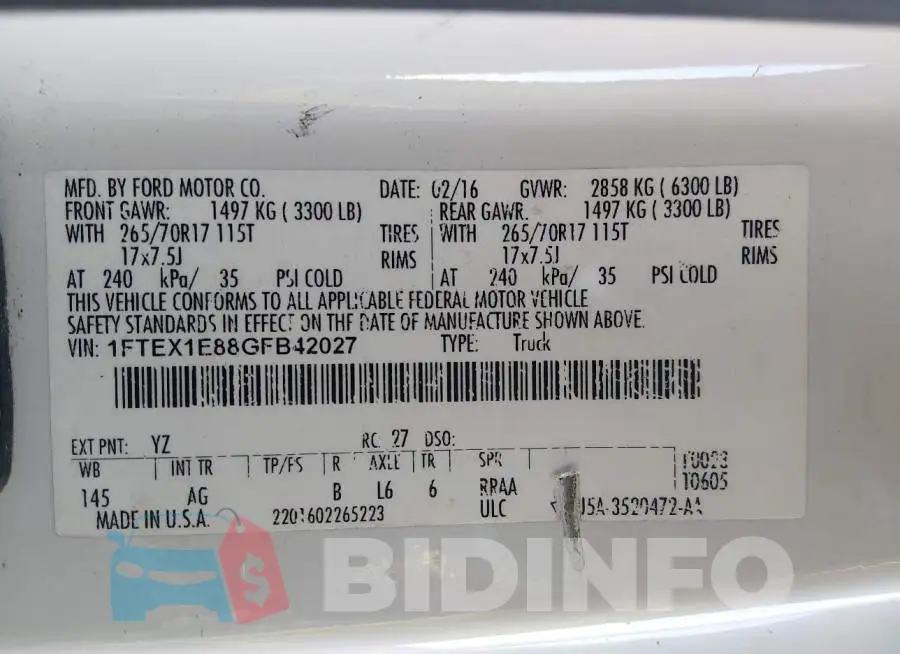 1FTEX1E88GFB42027 Photo# 9