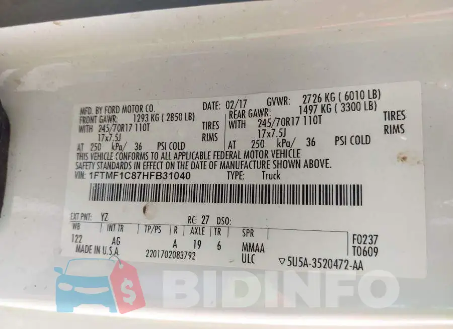 1FTMF1C87HFB31040 Photo# 9