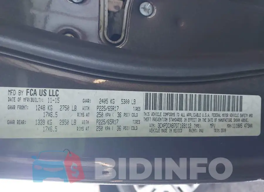 3C4PDCAB7GT169112 Photo# 9