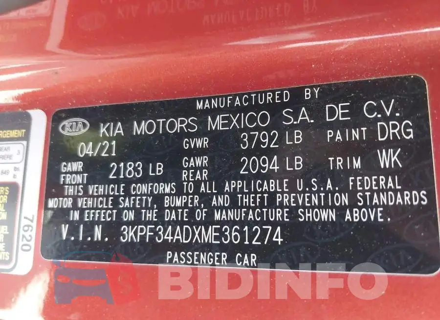 3KPF34ADXME361274 Photo# 9