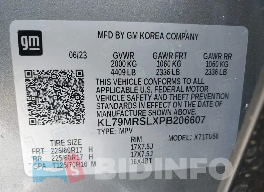 KL79MRSLXPB206607 Photo# 9