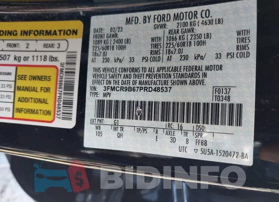 3FMCR9B67PRD48537 Photo# 9