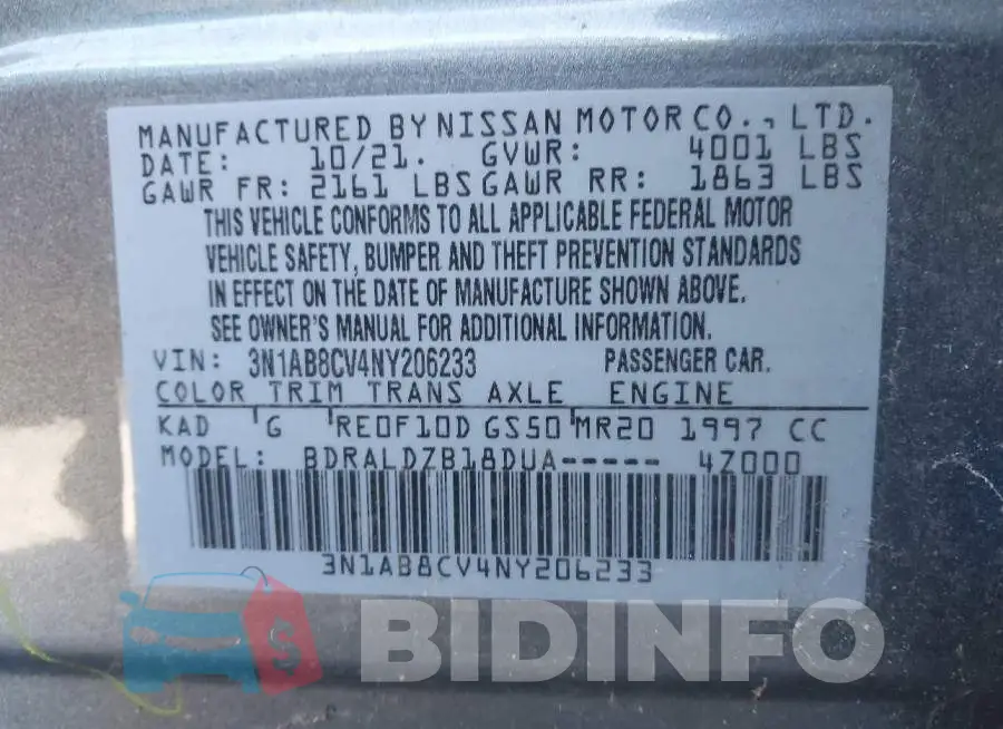 3N1AB8CV4NY206233 Photo# 9