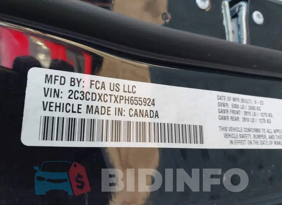 2C3CDXCTXPH655924 Photo# 9