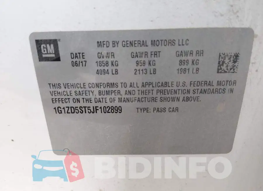 1G1ZD5ST5JF102899 Photo# 9