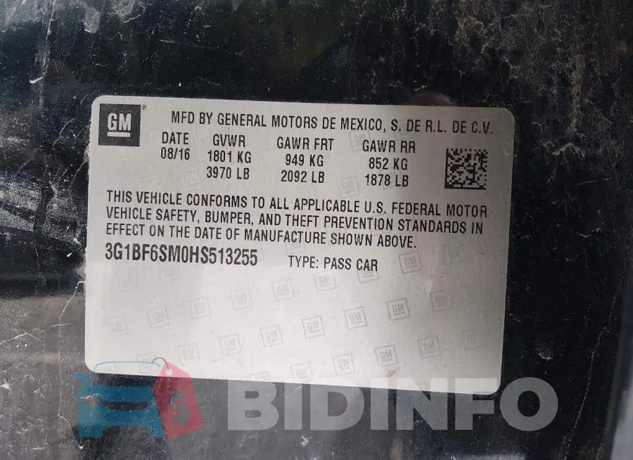 3G1BF6SM0HS513255 Photo# 9