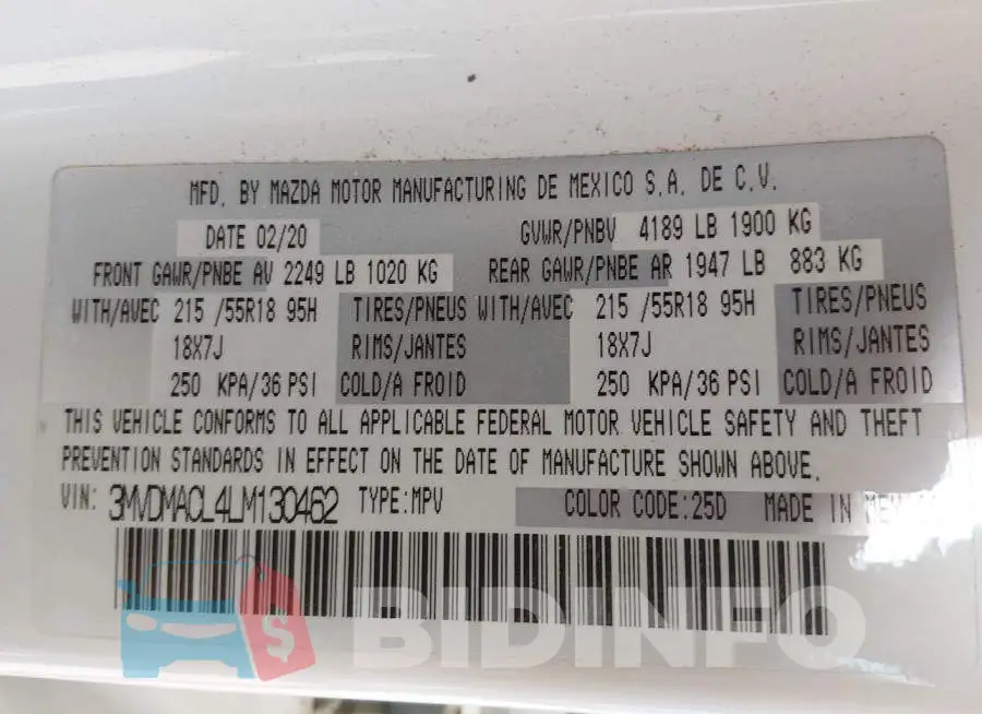 3MVDMACL4LM130462 Photo# 9