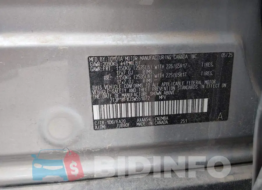 2T3P1RFV3SW551072 Photo# 9