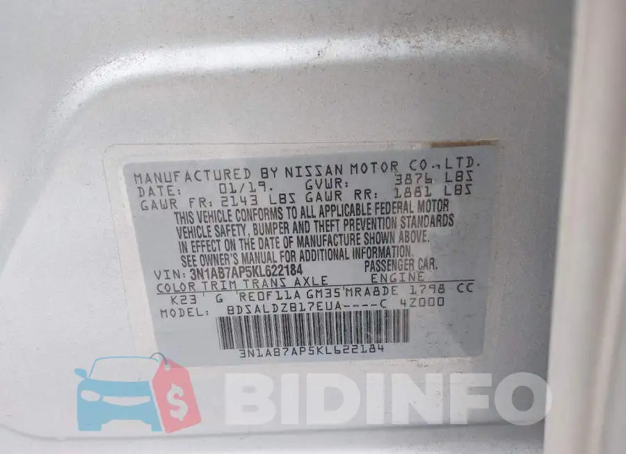 3N1AB7AP5KL622184 Photo# 9