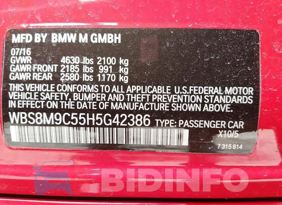 WBS8M9C55H5G42386 Photo# 9