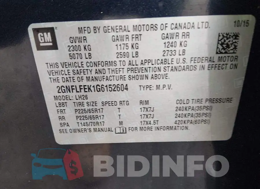 2GNFLFEK1G6152604 Photo# 9