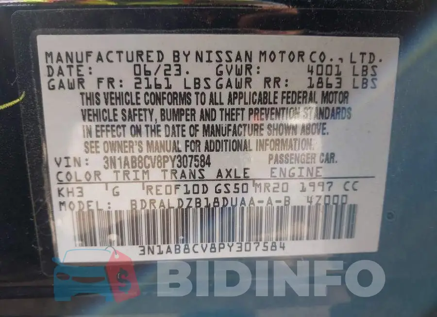3N1AB8CV8PY307584 Photo# 9