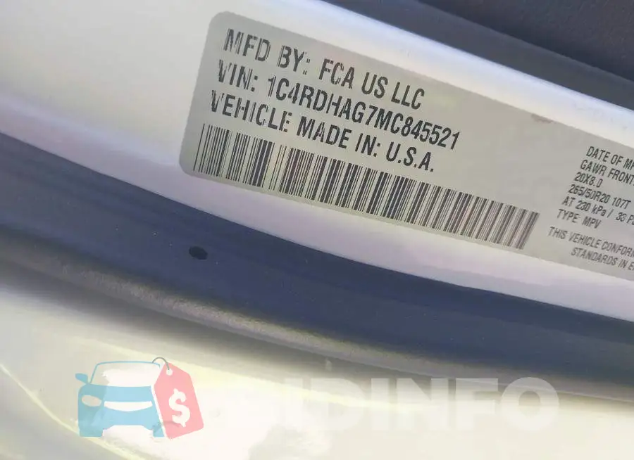 1C4RDHAG7MC845521 Photo# 9