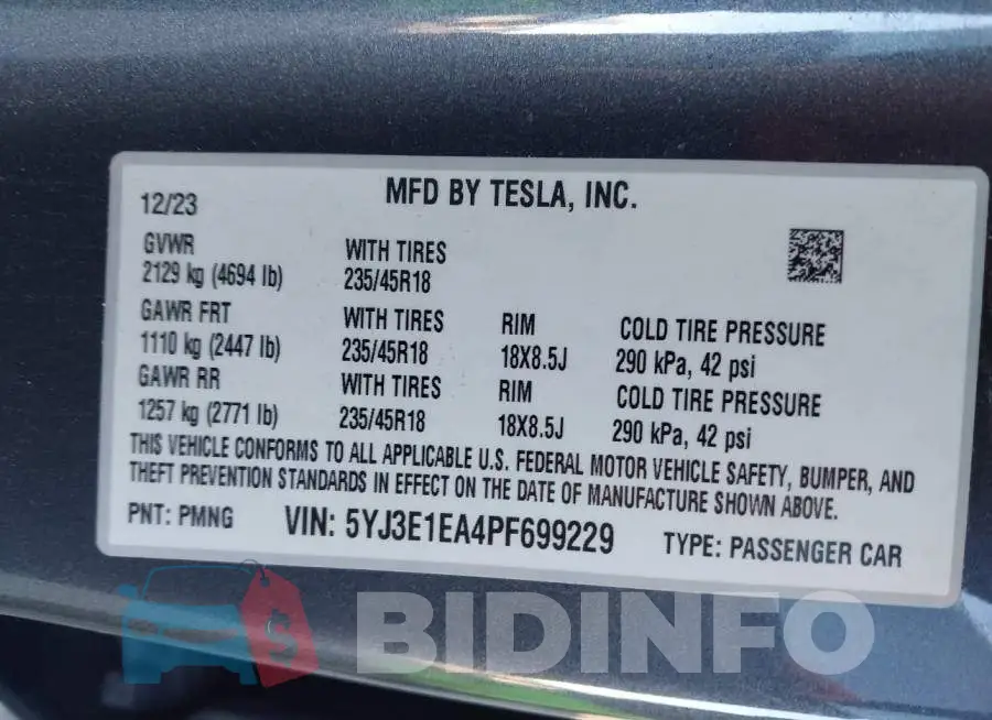 5YJ3E1EA4PF699229 Photo# 9