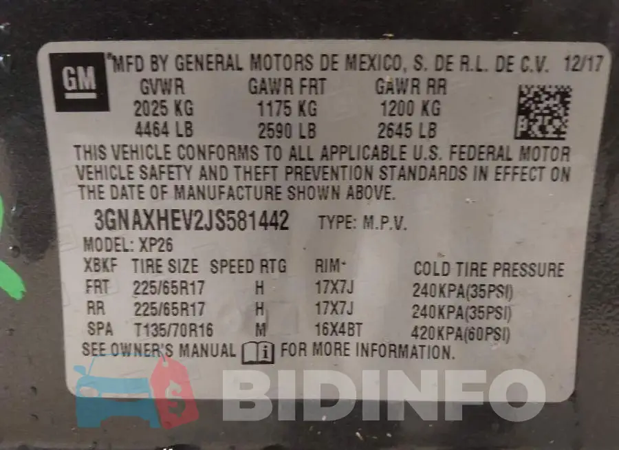 3GNAXHEV2JS581442 Photo# 9