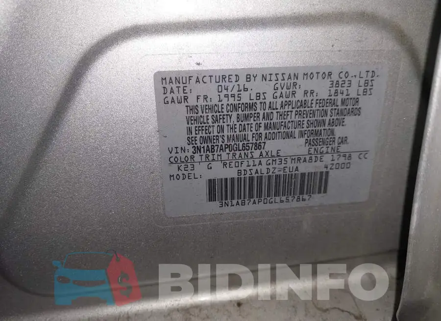 3N1AB7AP0GL657867 Photo# 9
