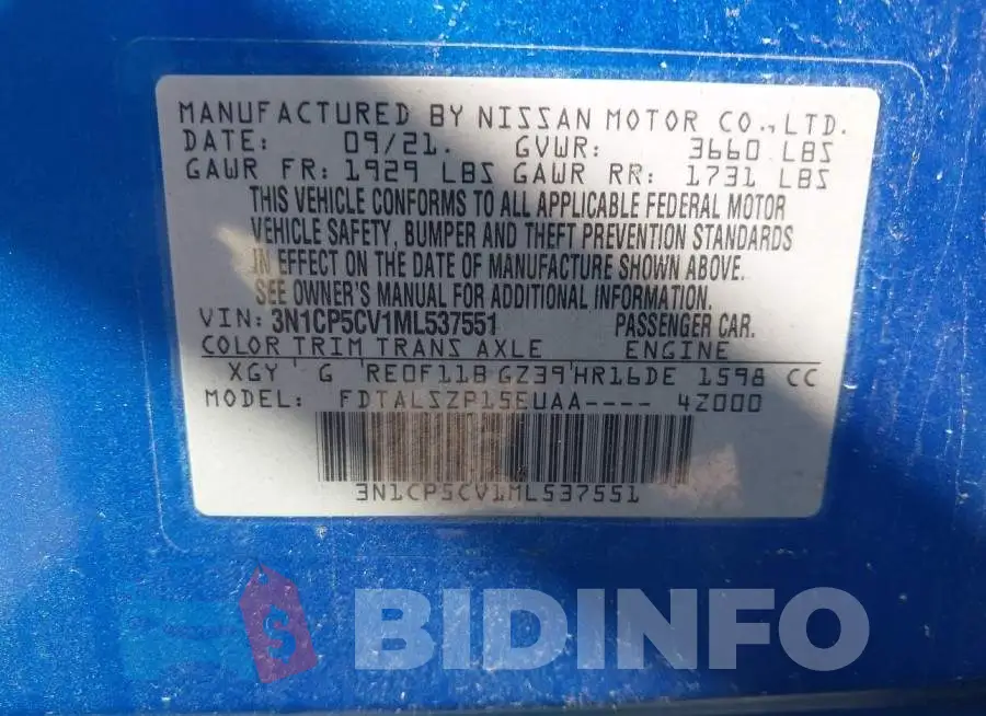 3N1CP5CV1ML537551 Photo# 9