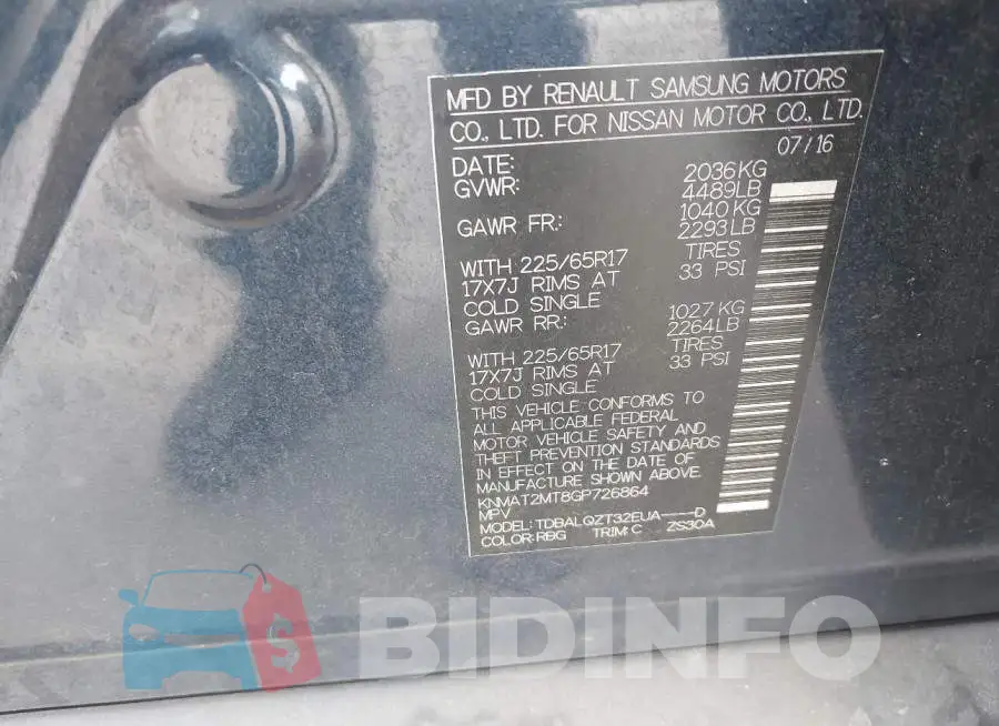 KNMAT2MT8GP726864 Photo# 9