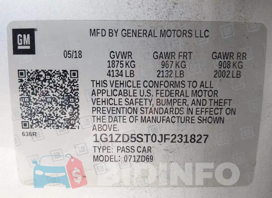 1G1ZD5ST0JF231827 Photo# 9