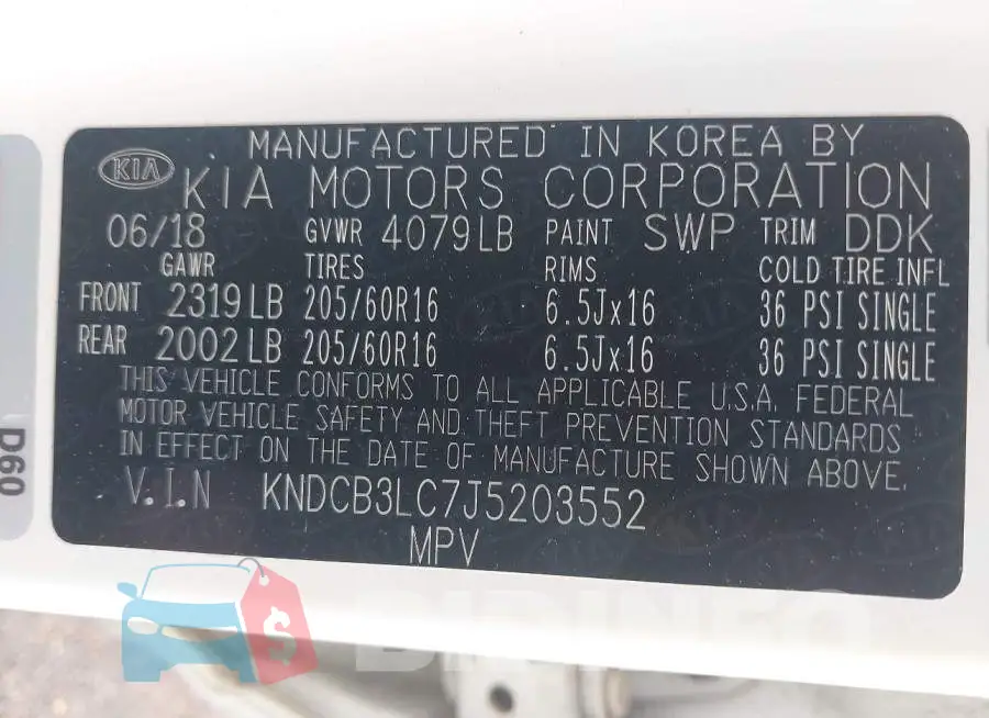 KNDCB3LC7J5203552 Photo# 9