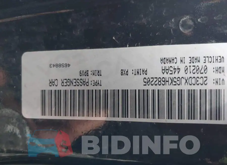 2C3CDXJG5KH682205 Photo# 9