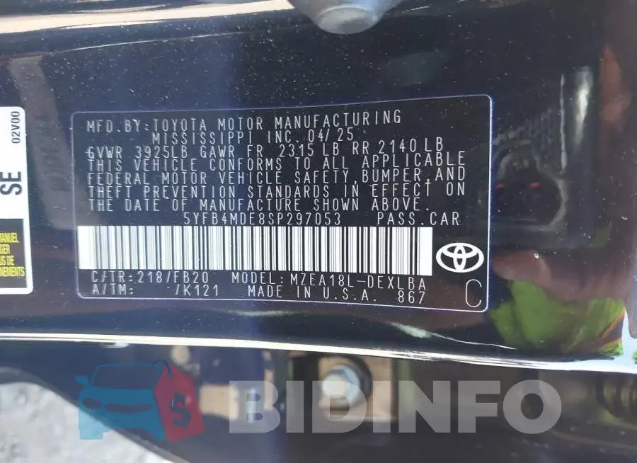 5YFB4MDE8SP297053 Photo# 9