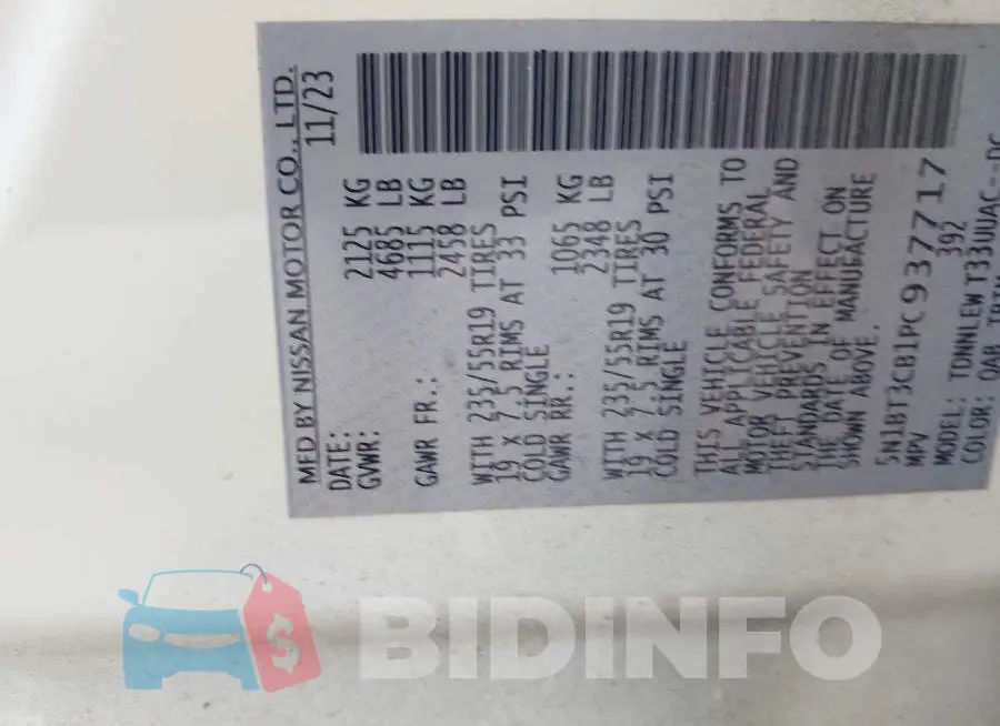 5N1BT3CB1PC937717 Photo# 9